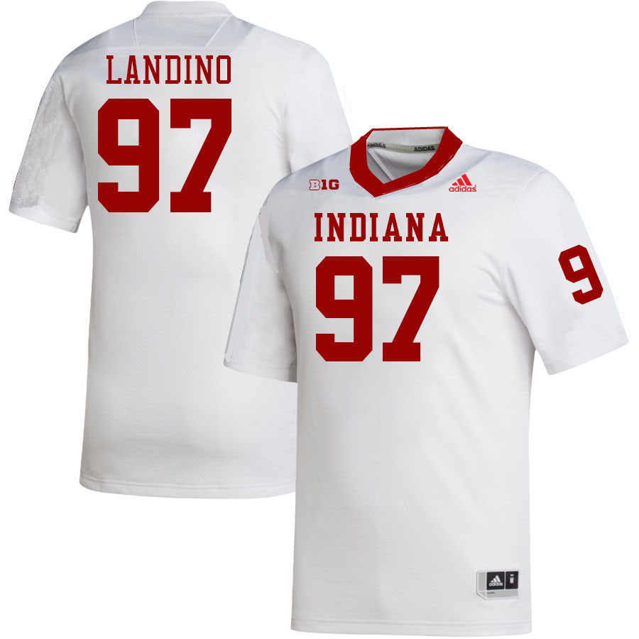 Men #97 Mario Landino Indiana Hoosiers College Football Jerseys Stitched-White